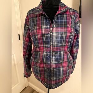 Ariat Navy & Pink Plaid Zip-Front Bomber Jacket - Fit for a Rider Jacket